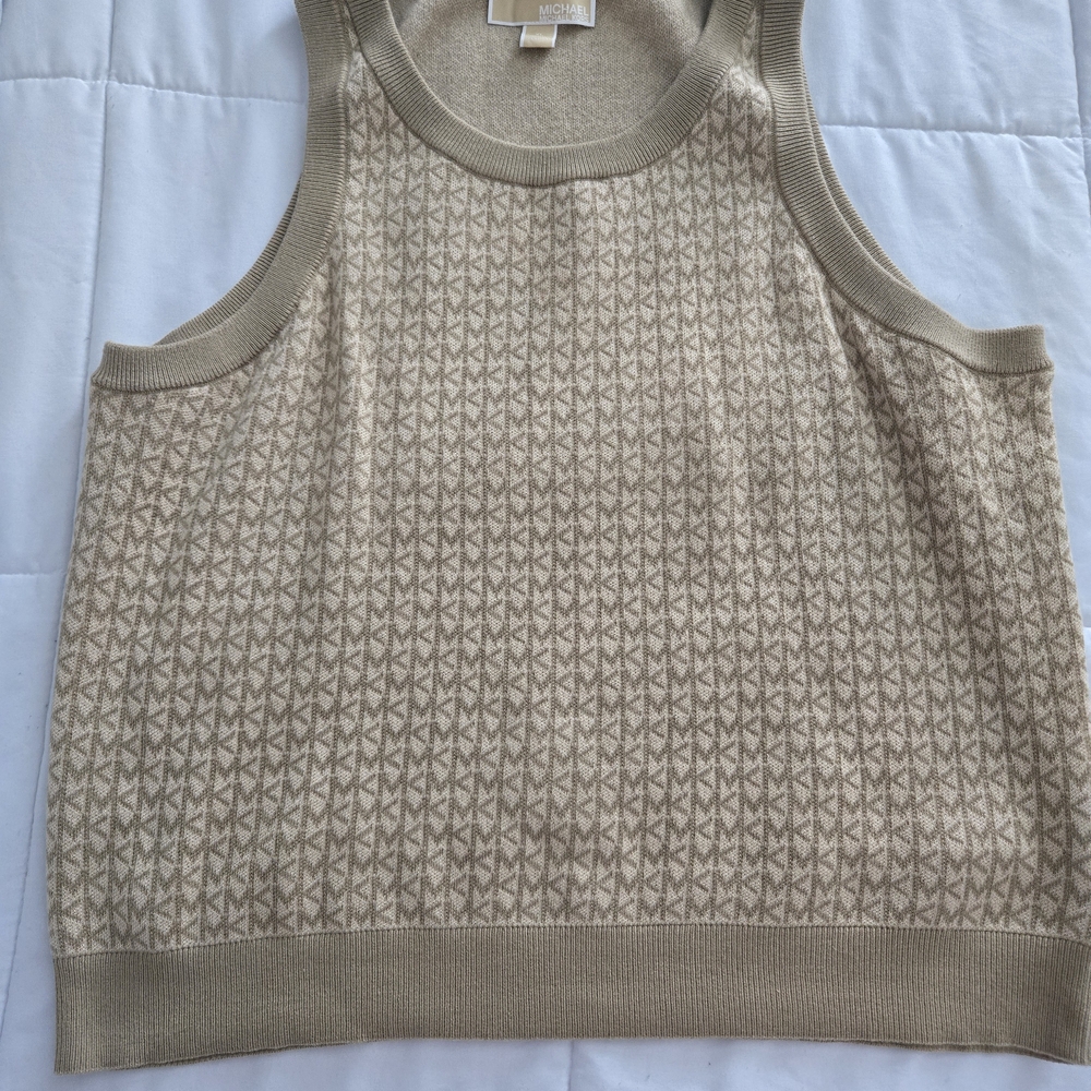 Michael Kors Beige Logo Knit Tank